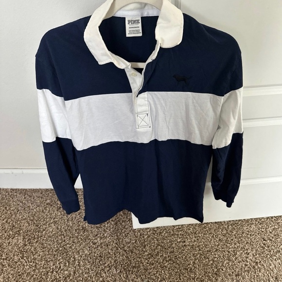 Victoria’s Secret PINK 90s Rugby Shirt, size xs. - Picture 2 of 4
